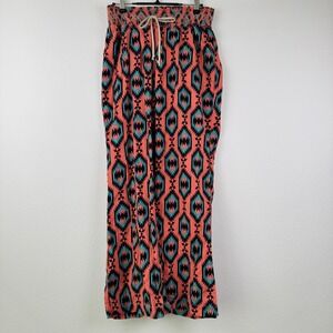 Kiss & Cry Linen Blend Pants Women XL Southwestern Geometric Print Excellent